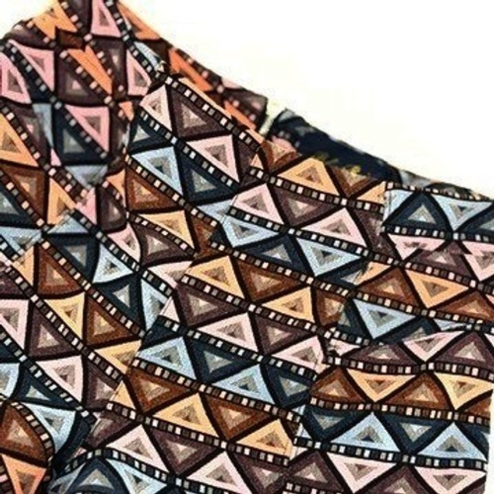Blue Rain Geometric Print Shorts Boho Festival High Waist Size M
